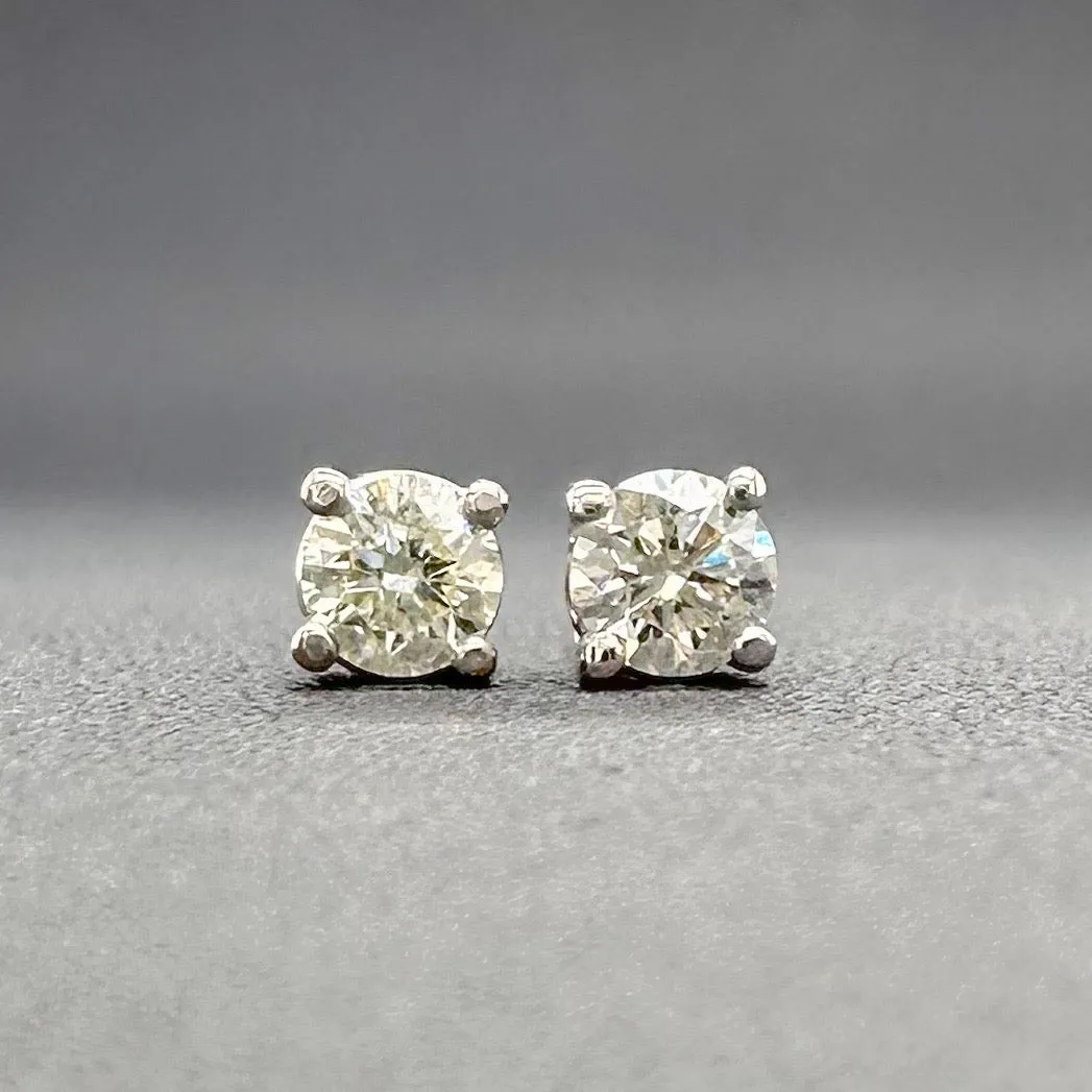 Estate 14K W Gold 0.24ctw J-I/SI1-2 Diamond Stud Earrings