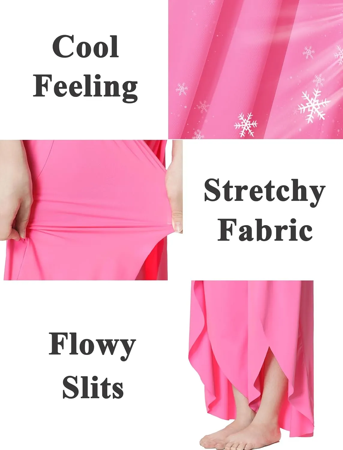 EXARUS Girls Flowy Pants Dance Palazzo Wide Leg Split High Waisted Trousers Casual for Kids 6-12Y