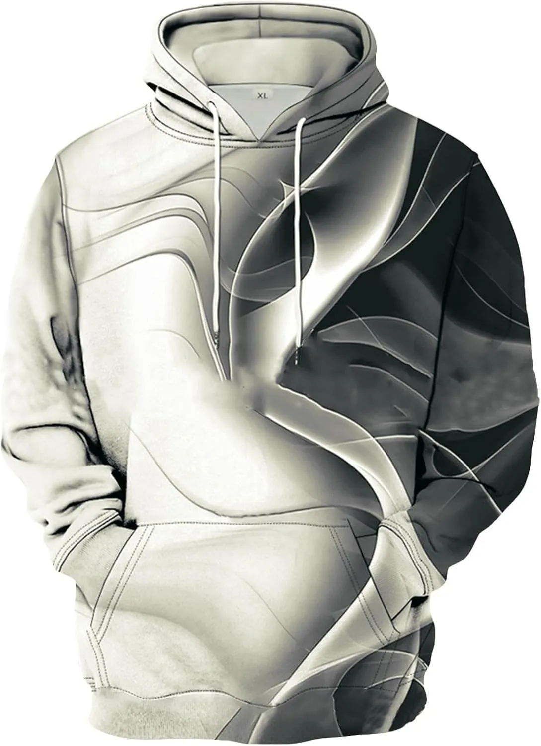 Fall Sweatshirts For Men Fashion 3D Print Hoodies Graphic Long Sleeve Pullover Athletic Winter Drawstring Hoodies