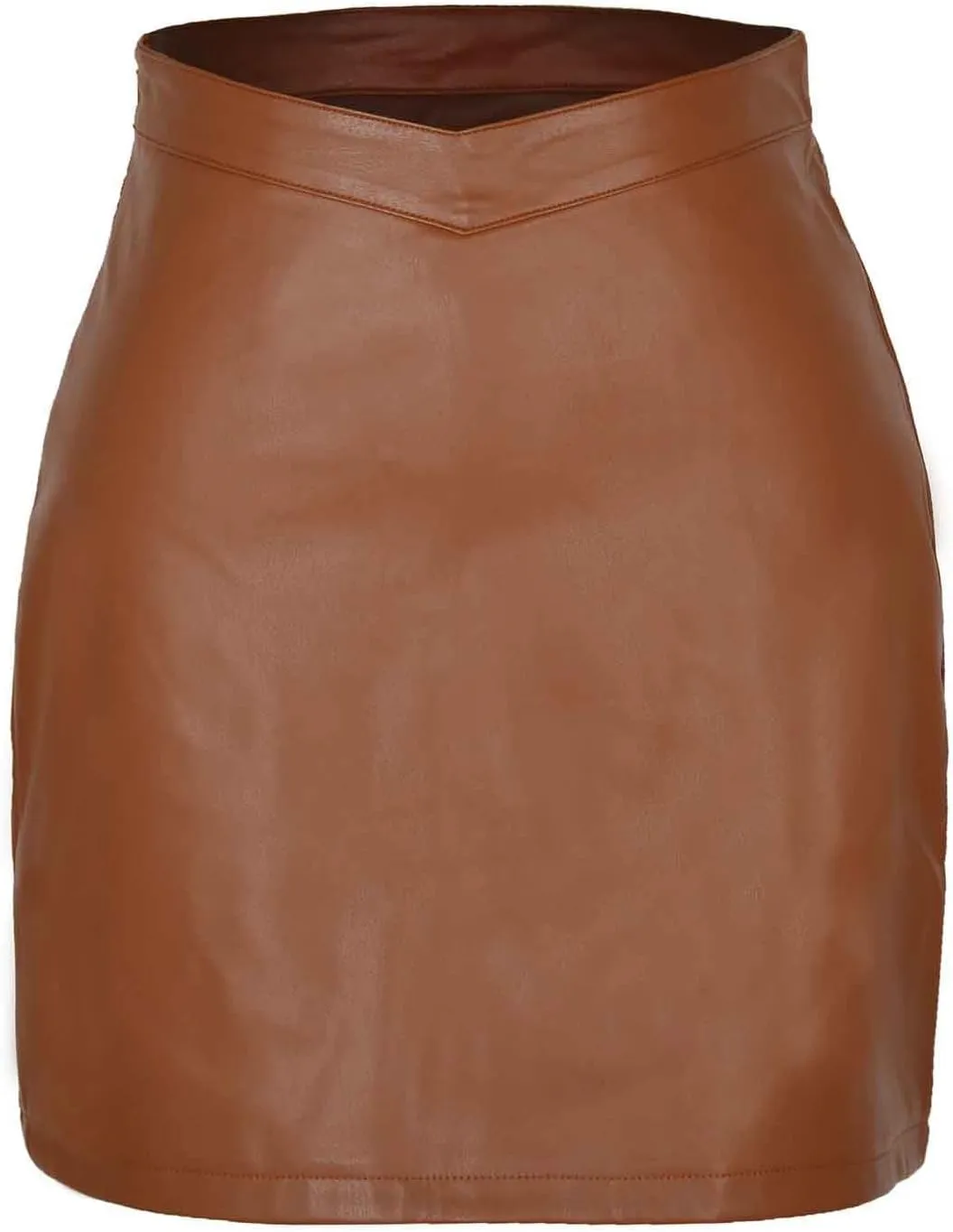 Faux Leather Skorts for Women High Waisted PU Leather Zipper Mini Short Bodycon Skirts for Winter Fall Spring
