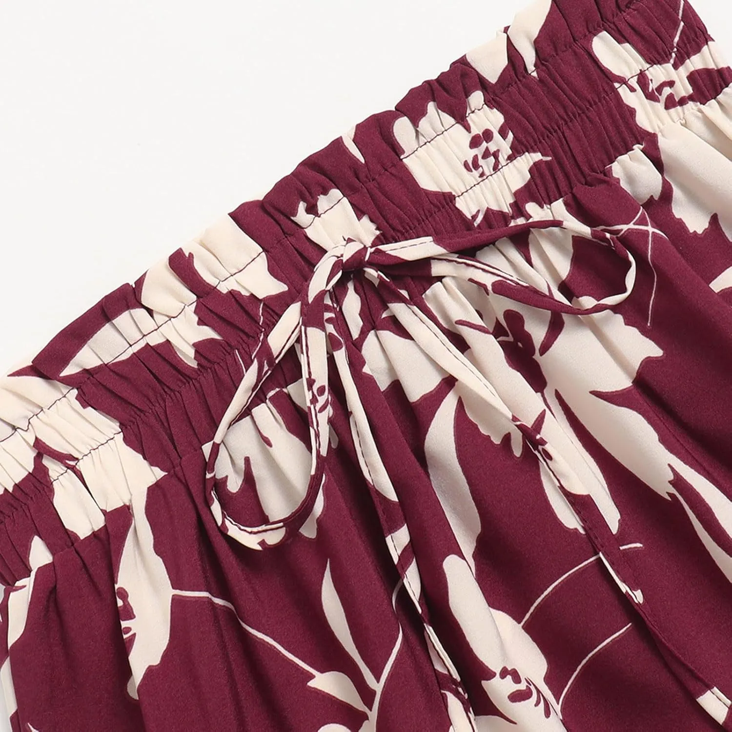 Floral Maxi Skirt for Women Summer Elastic High Waisted Skirts Vacation A-Line Tiered Flowy Swing Long Skirts