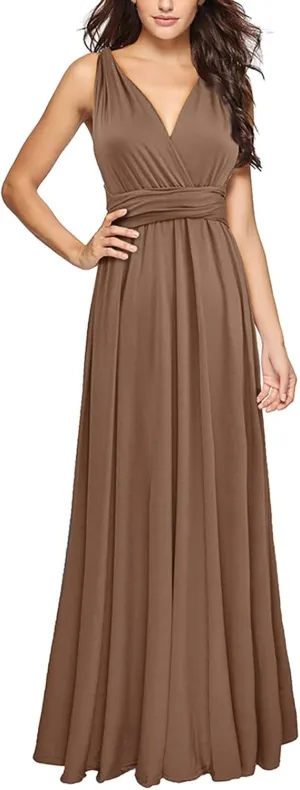 Formal Dresses for Women Elegant Evening Gowns Backless Gown Dress Convertible Multi Way Wrap Halter Cocktail Dress