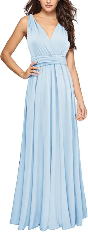 Formal Dresses for Women Elegant Evening Gowns Backless Gown Dress Convertible Multi Way Wrap Halter Cocktail Dress