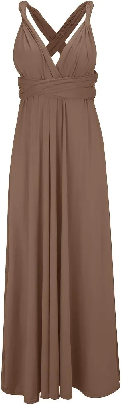 Formal Dresses for Women Elegant Evening Gowns Backless Gown Dress Convertible Multi Way Wrap Halter Cocktail Dress