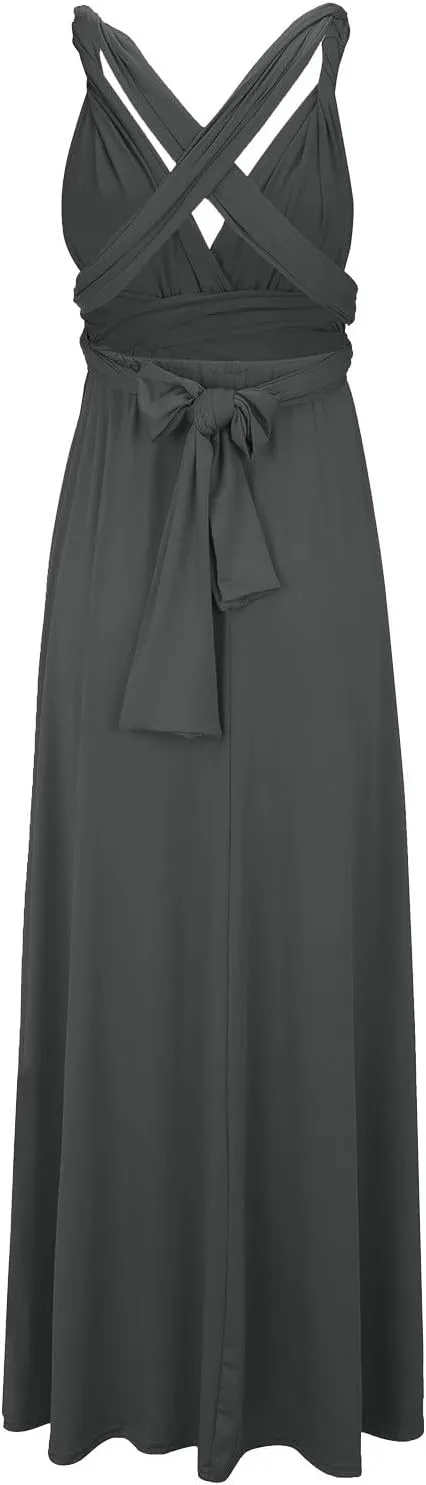 Formal Dresses for Women Elegant Evening Gowns Backless Gown Dress Convertible Multi Way Wrap Halter Cocktail Dress