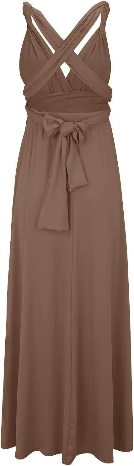 Formal Dresses for Women Elegant Evening Gowns Backless Gown Dress Convertible Multi Way Wrap Halter Cocktail Dress