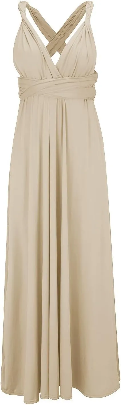 Formal Dresses for Women Elegant Evening Gowns Backless Gown Dress Convertible Multi Way Wrap Halter Cocktail Dress