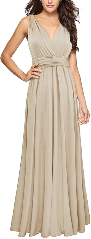 Formal Dresses for Women Elegant Evening Gowns Backless Gown Dress Convertible Multi Way Wrap Halter Cocktail Dress
