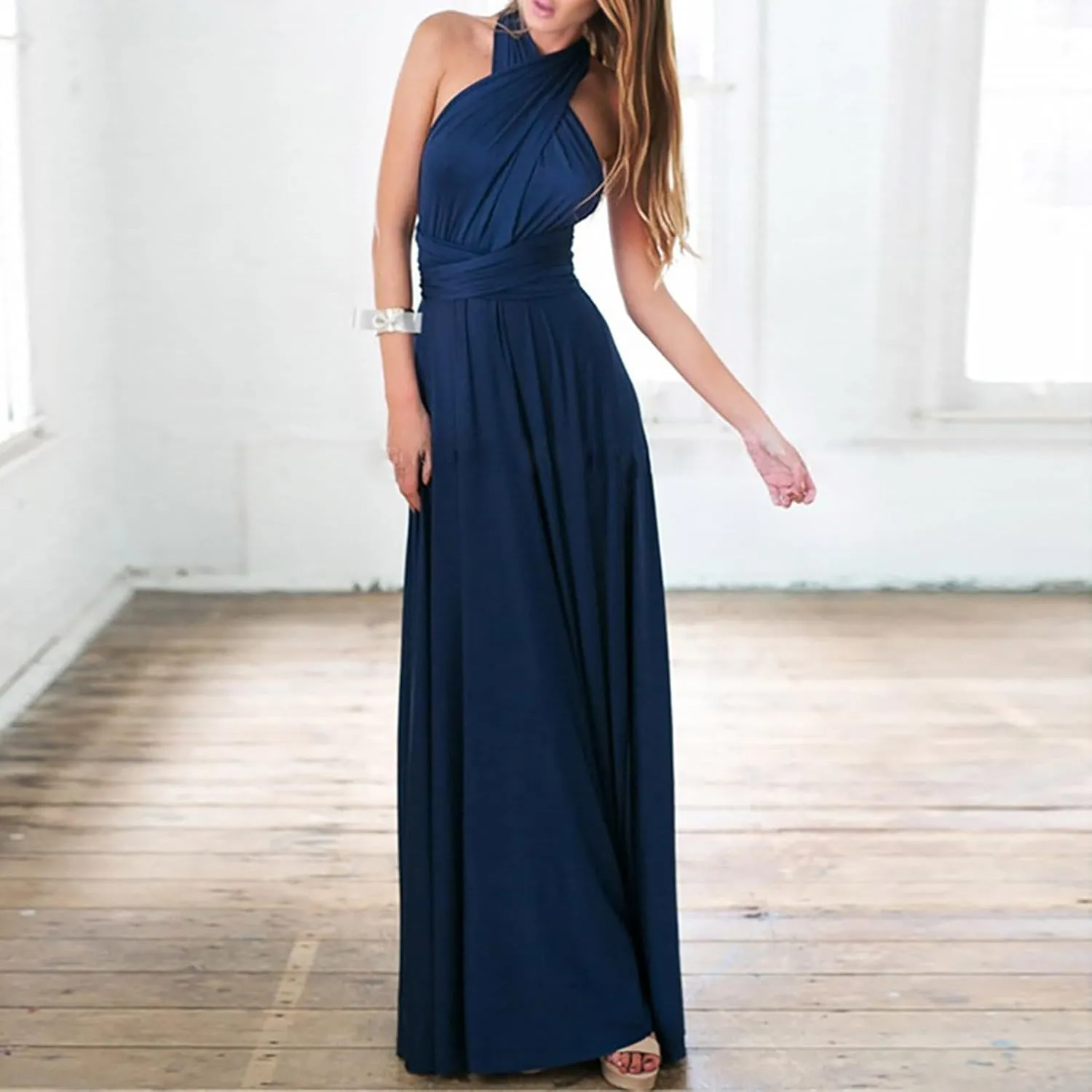 Formal Dresses for Women Elegant Evening Gowns Backless Gown Dress Convertible Multi Way Wrap Halter Cocktail Dress