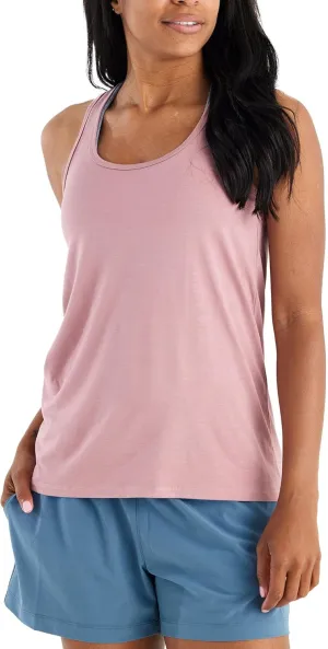 Free Fly Women's Motion Racerback Tank - Moisture Wicking Bamboo Viscose Breathable Active Tank with Sun Protection UPF 50 