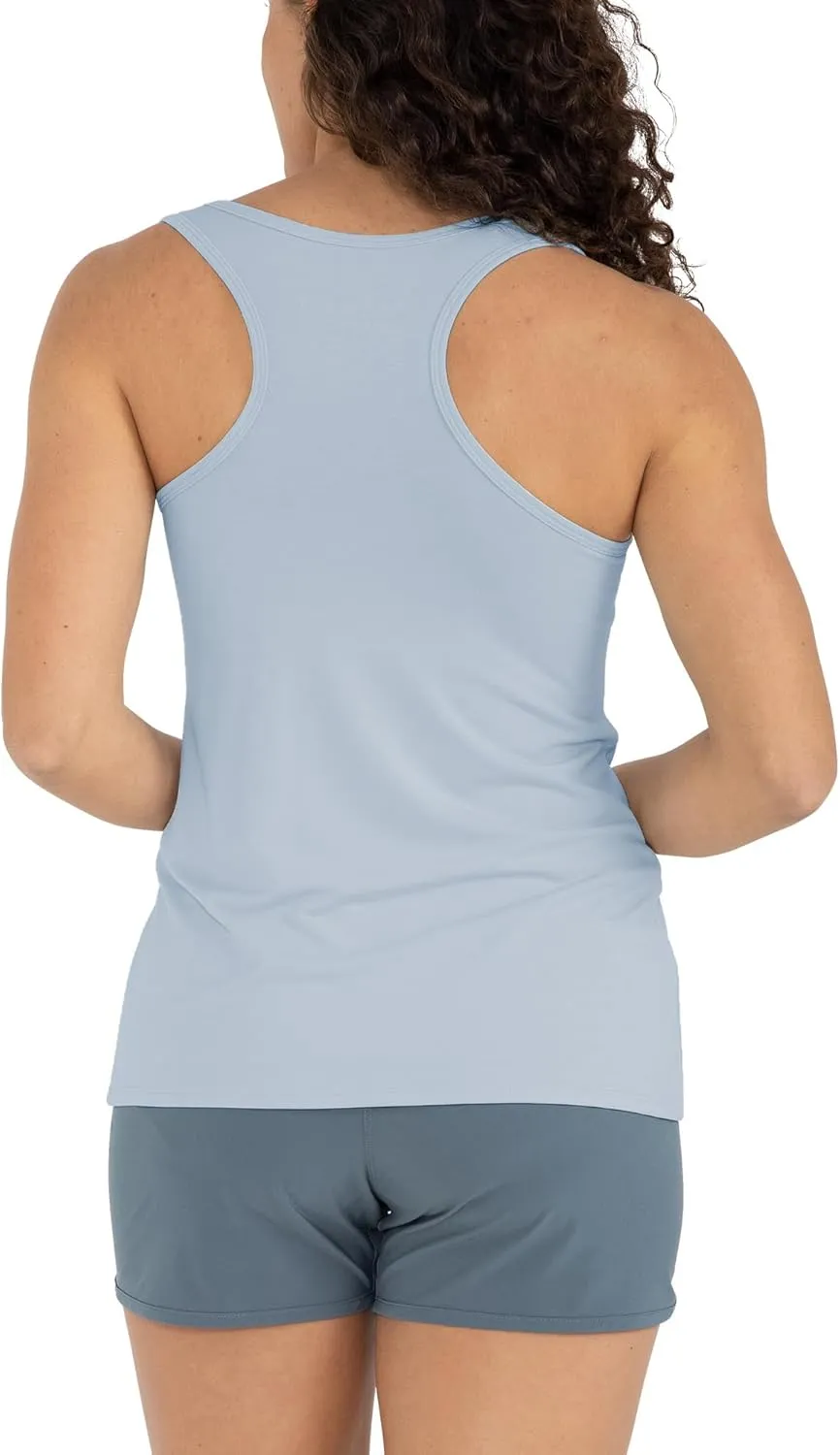 Free Fly Women's Motion Racerback Tank - Moisture Wicking Bamboo Viscose Breathable Active Tank with Sun Protection UPF 50 