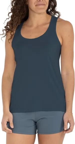 Free Fly Women's Motion Racerback Tank - Moisture Wicking Bamboo Viscose Breathable Active Tank with Sun Protection UPF 50 
