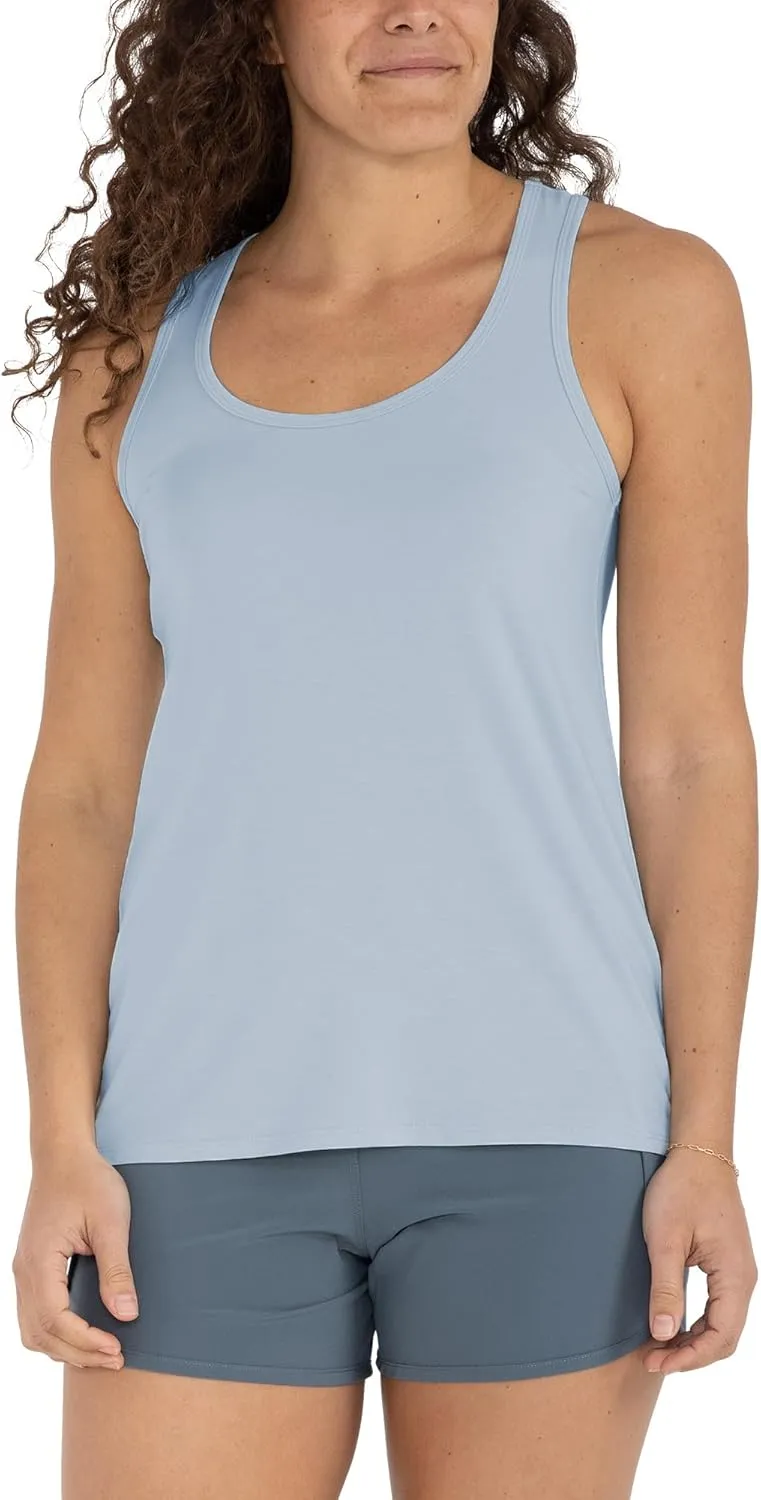Free Fly Women's Motion Racerback Tank - Moisture Wicking Bamboo Viscose Breathable Active Tank with Sun Protection UPF 50 