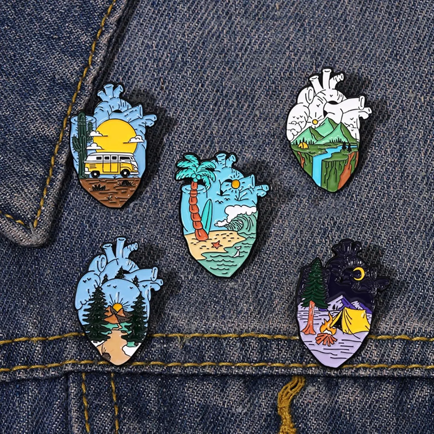 Funny Enamel Pins Set Anime Pins for Backpacks Aesthetic Cute Lapel Pins for Hat Fun Pins for Clothes Movie Commemorative Badge
