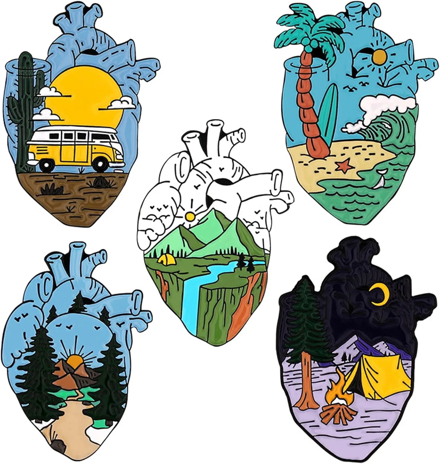 Funny Enamel Pins Set Anime Pins for Backpacks Aesthetic Cute Lapel Pins for Hat Fun Pins for Clothes Movie Commemorative Badge