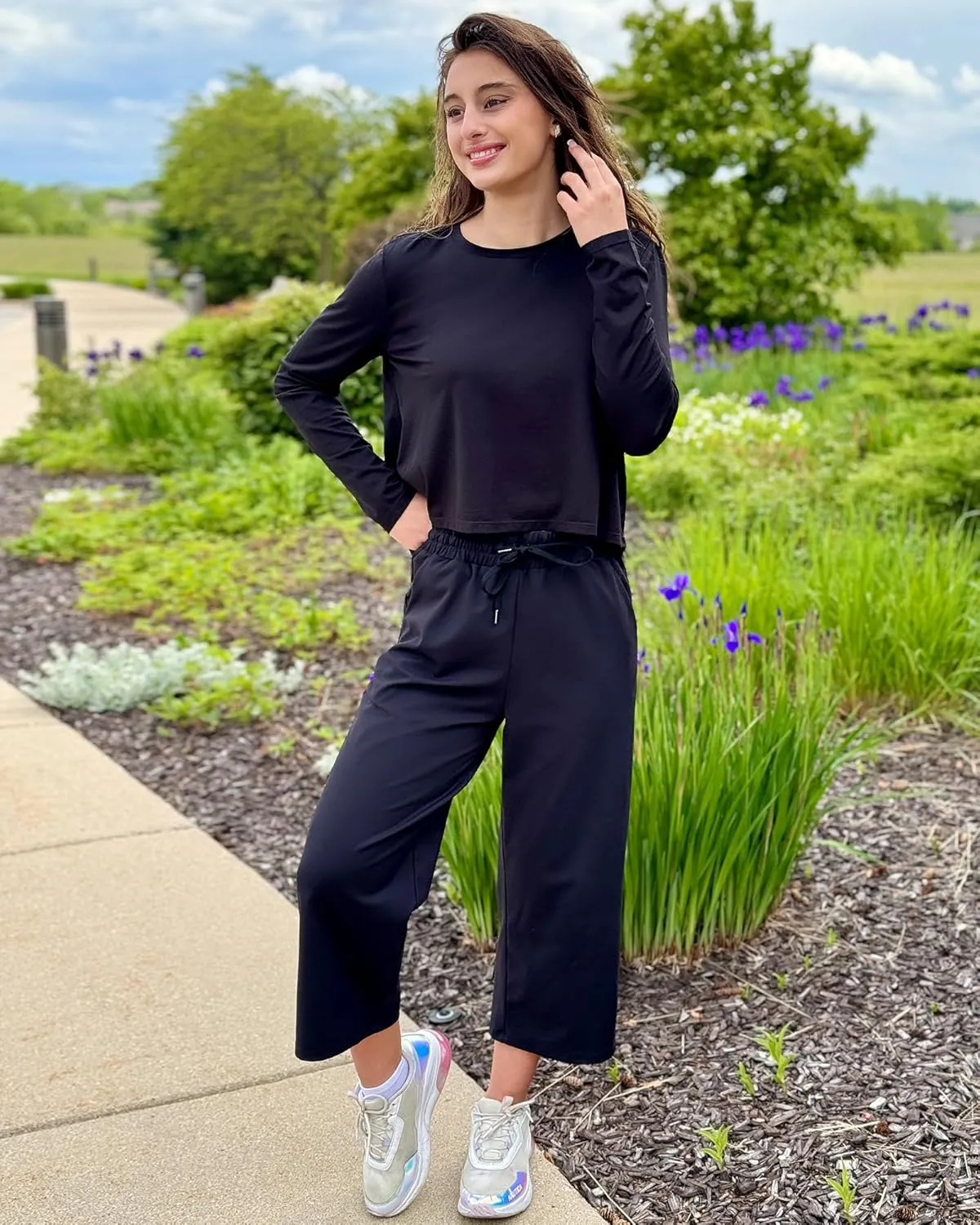 G4Free Long Sleeve Workout Tops for Women Sun Shirts Crop Tops UPF 50  Hiking Running Athletic Lightweight