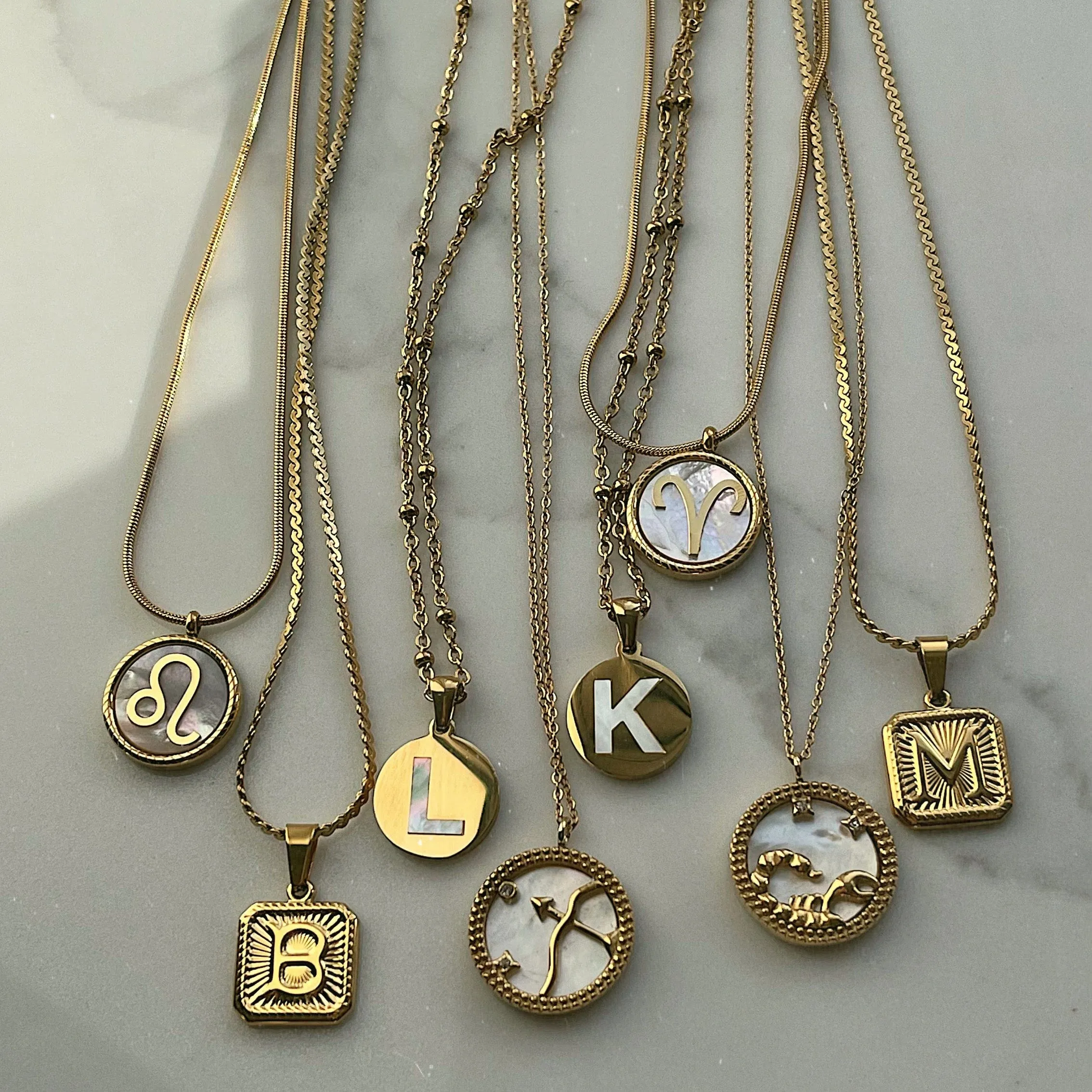 Gaia Pearl Initial Necklace