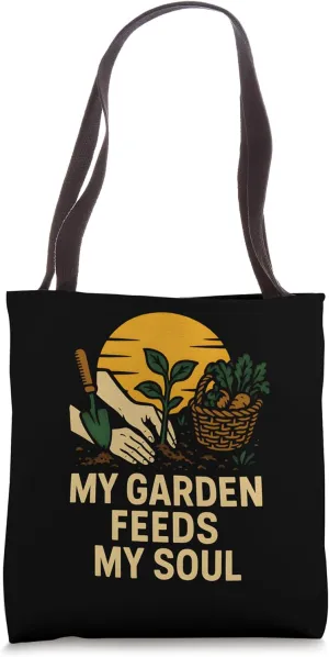 Gardening My Garden Feeds My Soul Vintage Women's Botanical Tote Bag