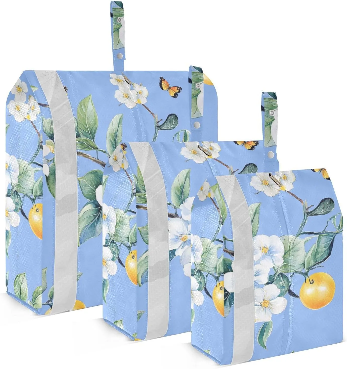 Garment Bag Closet Storage, Luggage Space Saver, Sweet Fruit Blue, Waterproof, 3 Set Travel Packing Cubes For Suitcases,Organizadores De Maletas Para