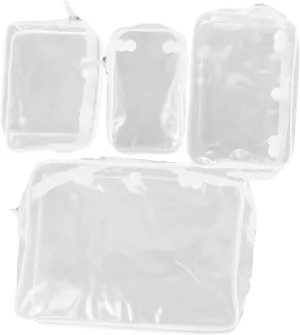 Gatuida 4pcs Clear Travel Makeup Pouch Transparent Cosmetic Bag for Toiletries Phones and Makeup Essentials Stylish Organizer with Ample Space for Easy Visibility and Storage