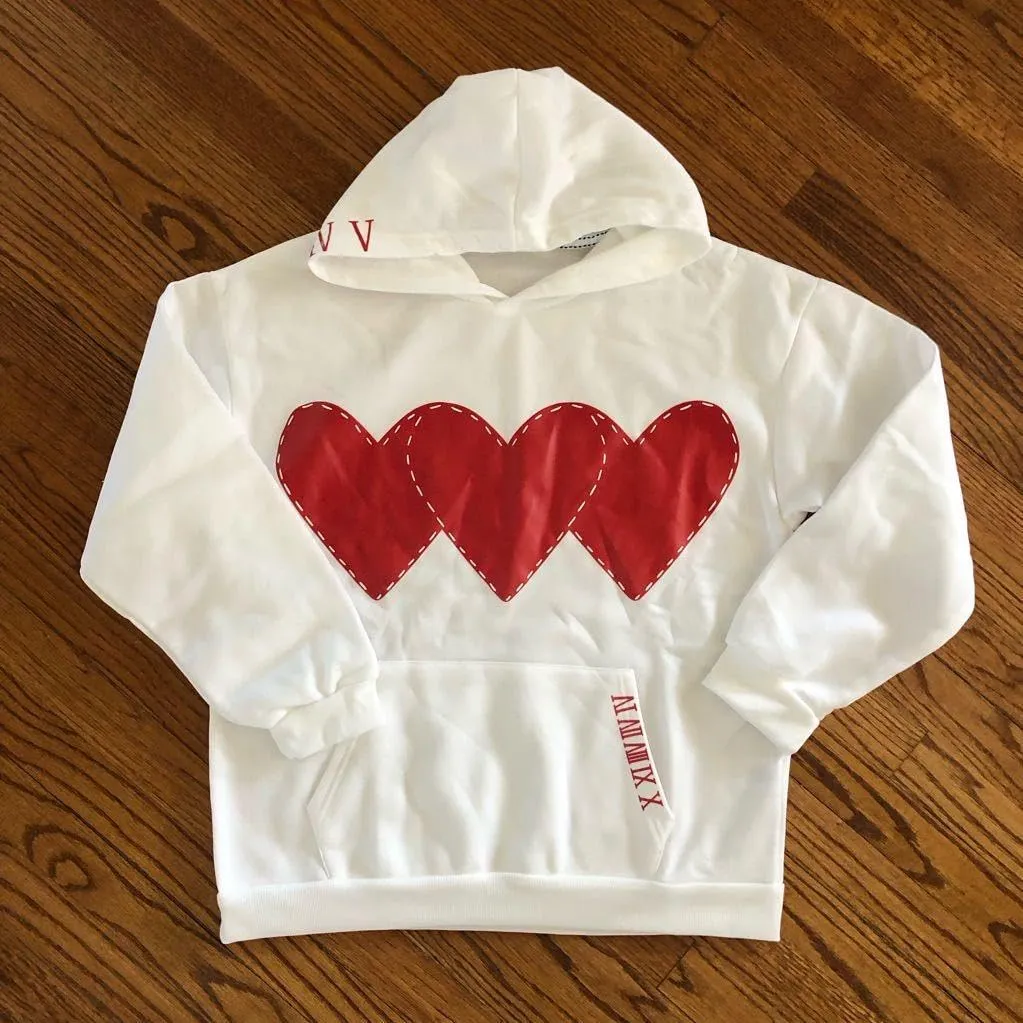 GGOOB Cute Sweatshirts Women Heart Stitching Hoodie Oversized Y2k Hoodies Sewing Handmade Preppy Graphic Hoodies Coquette