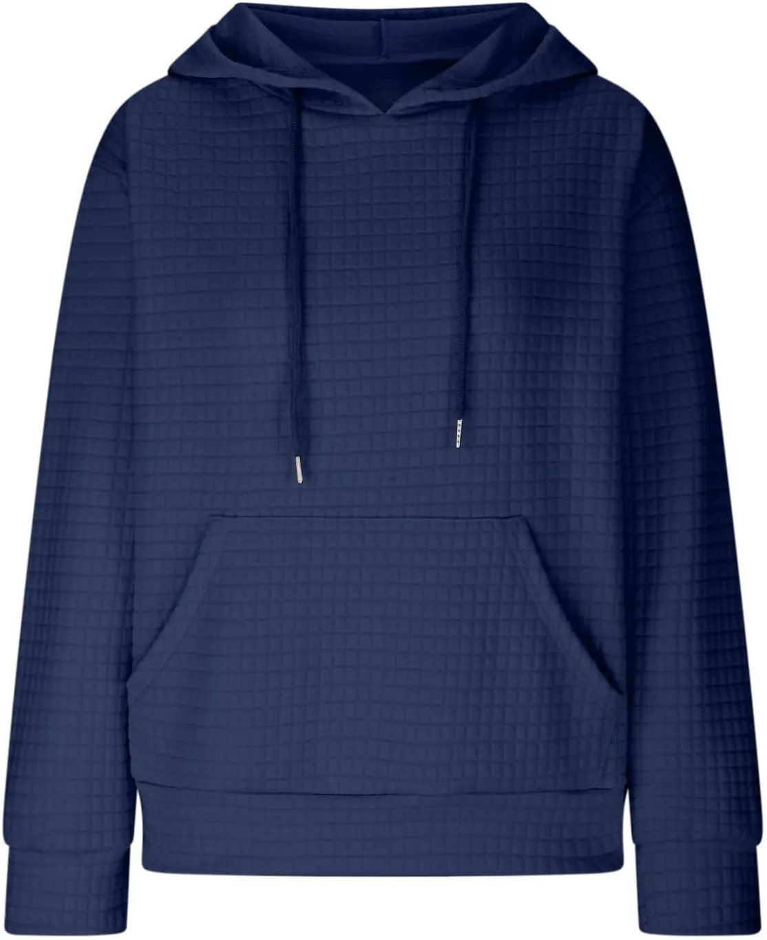 GOFULY Womens Hoodies Pullover Fall Waffle Knit Sweatshirt Winter Long Sleeve Shirts Solid Drawstring Hoodies With Pocket