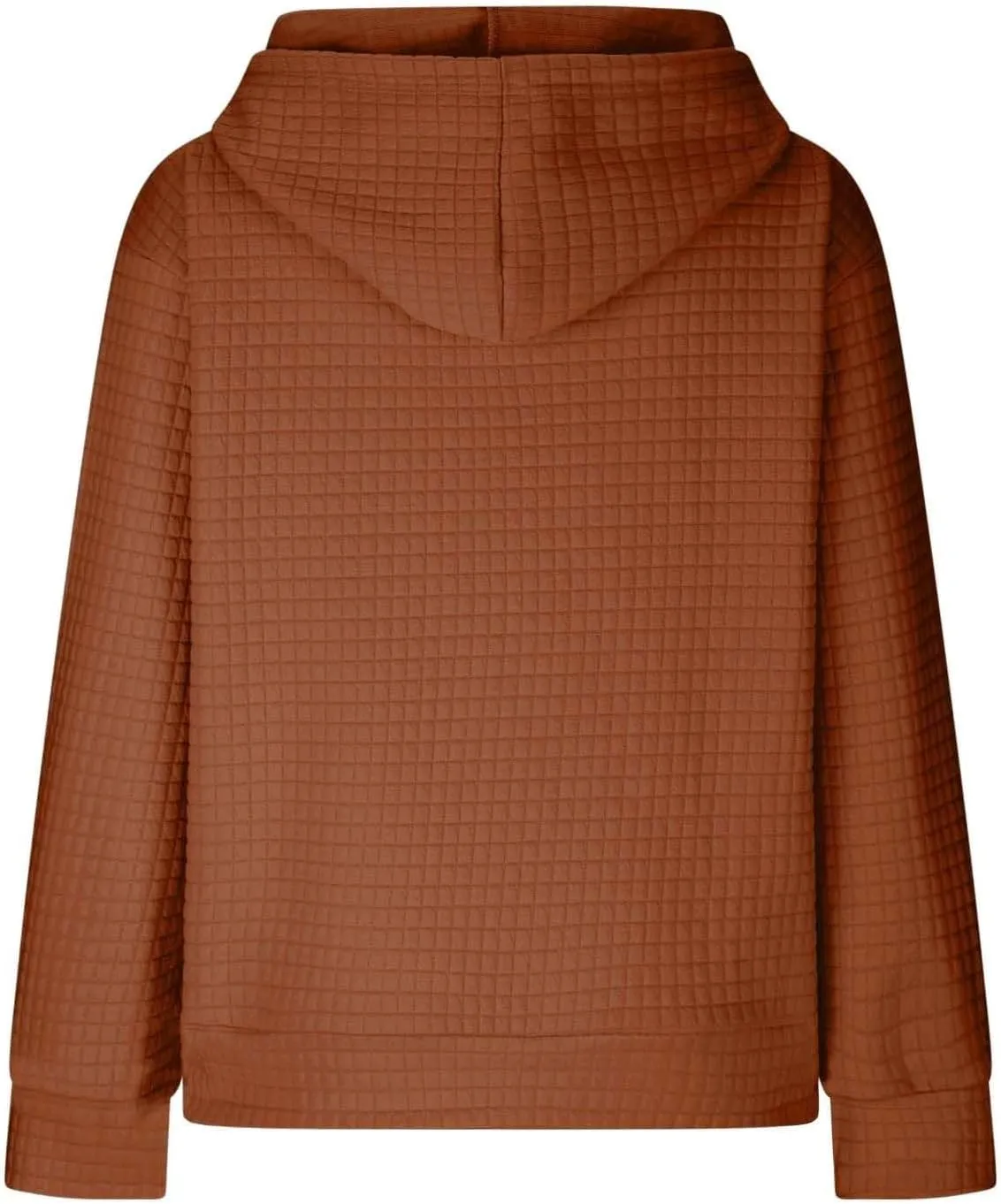 GOFULY Womens Hoodies Pullover Fall Waffle Knit Sweatshirt Winter Long Sleeve Shirts Solid Drawstring Hoodies With Pocket