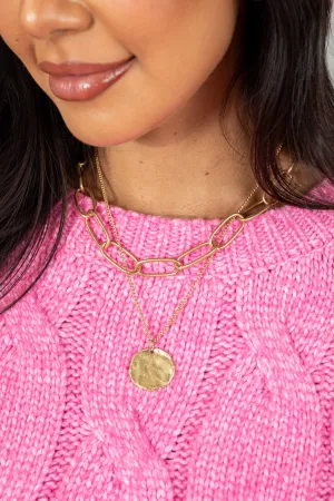 Gold Chain with Coin Layered Necklace FINAL SALE