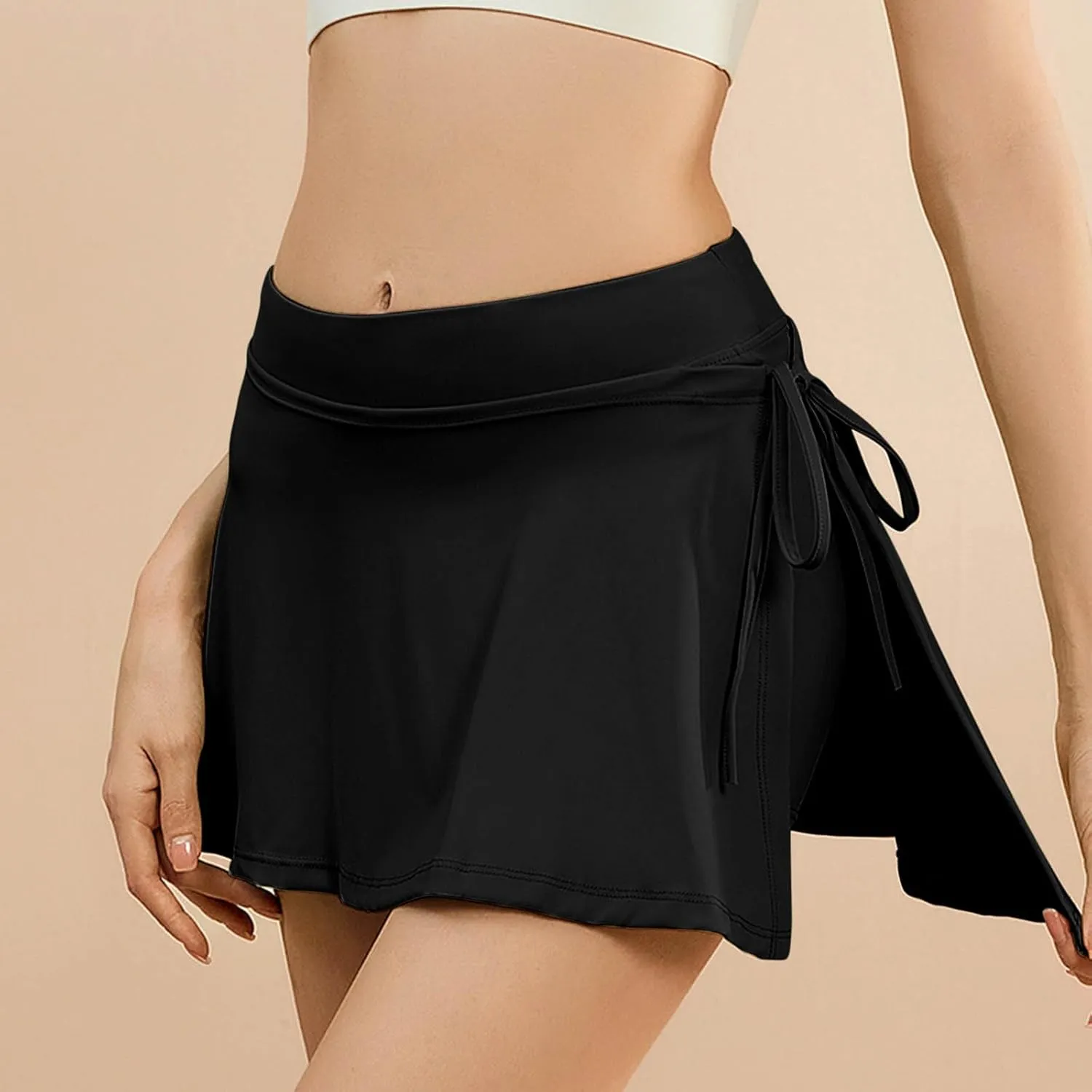 Golf Skirt for Women Trendy Workout High Waisted Athletic Cargo Shorts Side Drawstring Split Stretchy Sports Skort