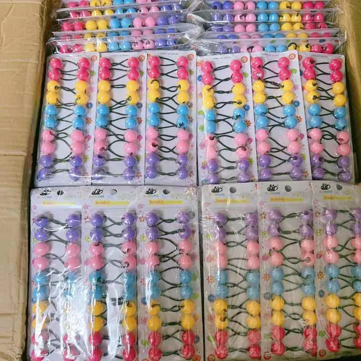 Hair Beads Rubber Band with Beads-شريط مطاطي