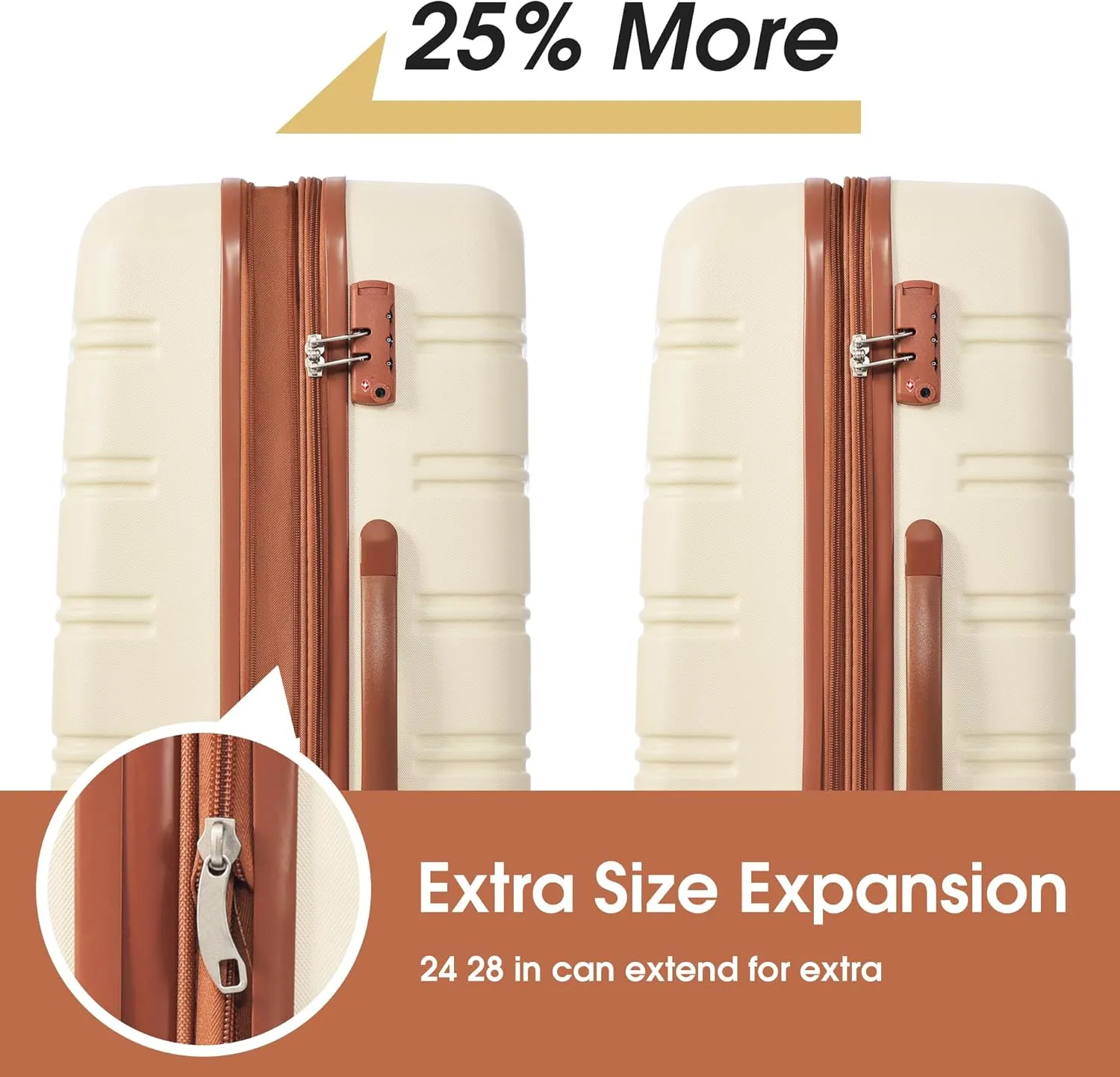 Hardshell Luggage Sets 2Pcs   Bag Spinner Suitcase with TSA Lock Lightweight 20"   24"