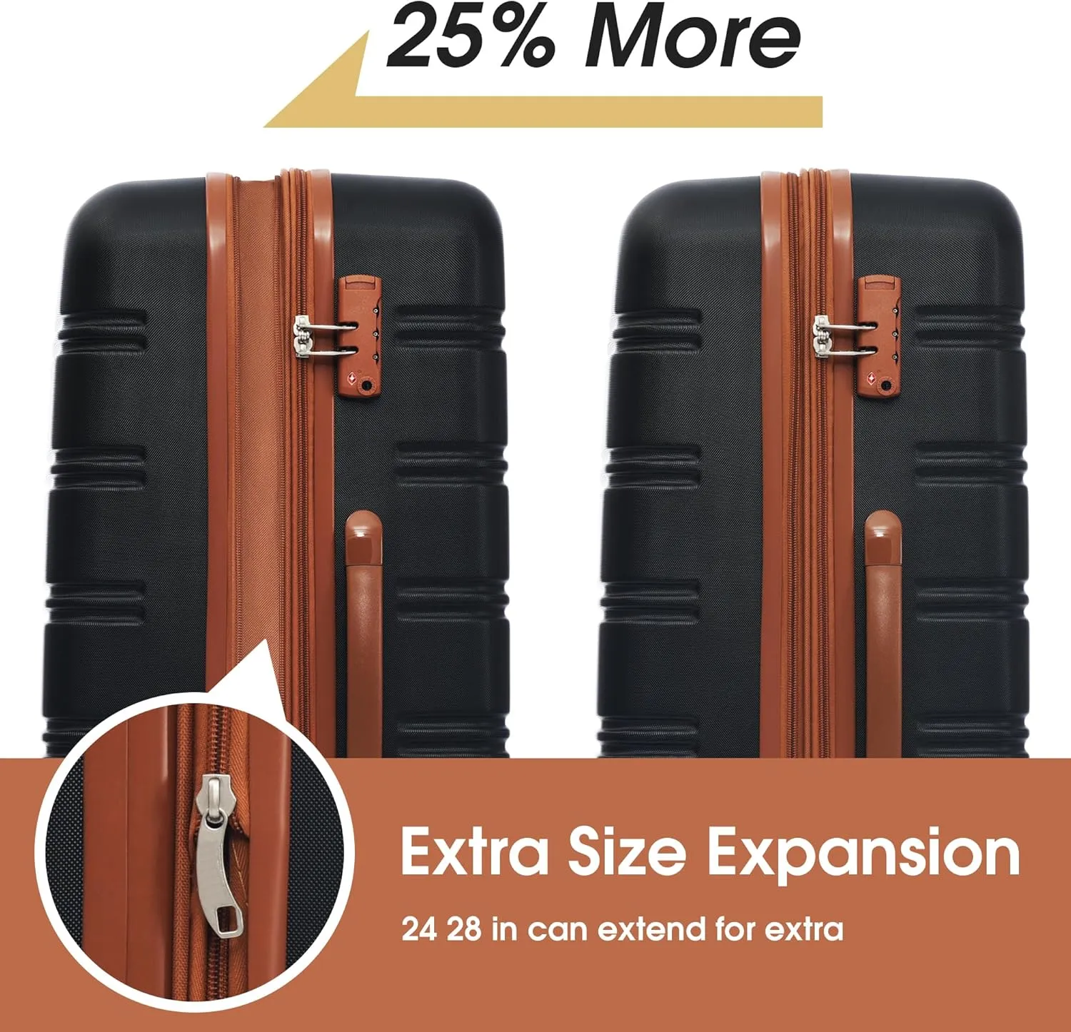 Hardshell Luggage Sets 2Pcs   bag Spinner Suitcase with TSA Lock Lightweight 20"   24"