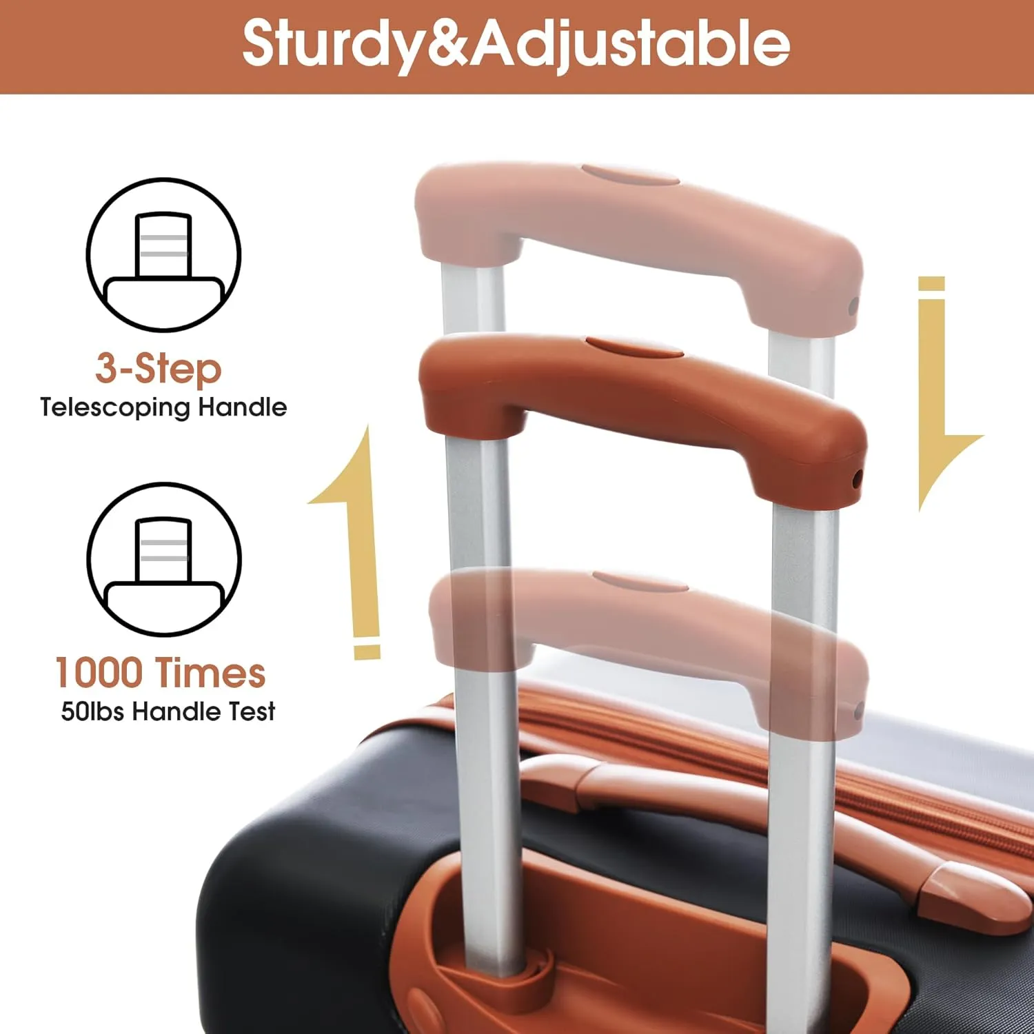 Hardshell Luggage Sets 2Pcs   Bag Spinner Suitcase with TSA Lock Lightweight 20"   28" (Black Brown)