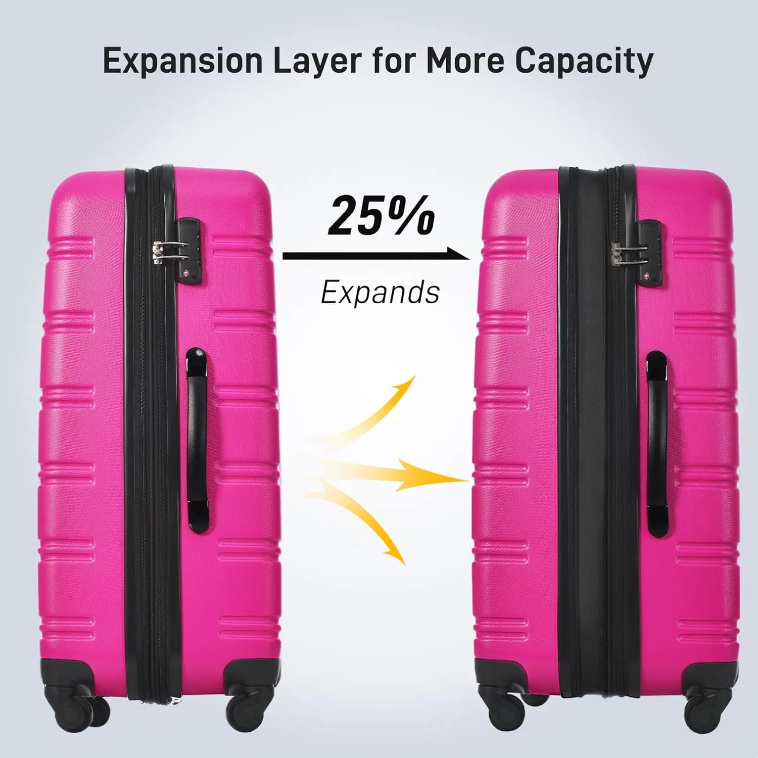 Hardshell Luggage Sets 2Pcs   Bag Spinner Suitcase with TSA Lock Lightweight 20"   28" (Pink)