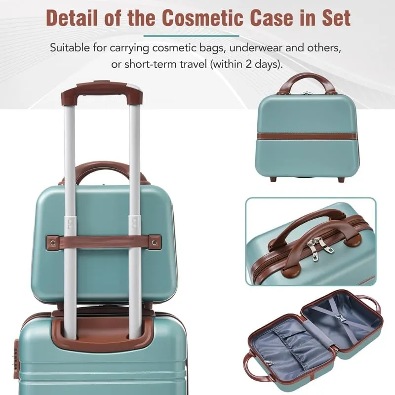 Hardshell Luggage Sets 3 Pieces 20" 28" Luggages and Cosmetic Case Spinner Suitcase with TSA Lock Lightweight