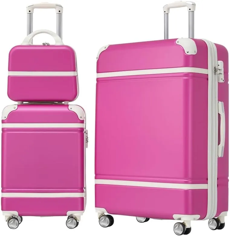 Hardshell Luggage Sets 3 Pieces 20" 28" Luggages and Cosmetic Case Spinner Suitcase with TSA Lock Lightweight