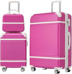 Hardshell Luggage Sets 3 Pieces 20" 28" Luggages and Cosmetic Case Spinner Suitcase with TSA Lock Lightweight