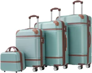 Hardshell Luggage Sets 4 Pieces 20" 24" 28" Luggages and Cosmetic Case Spinner Suitcase with TSA Lock Lightweight