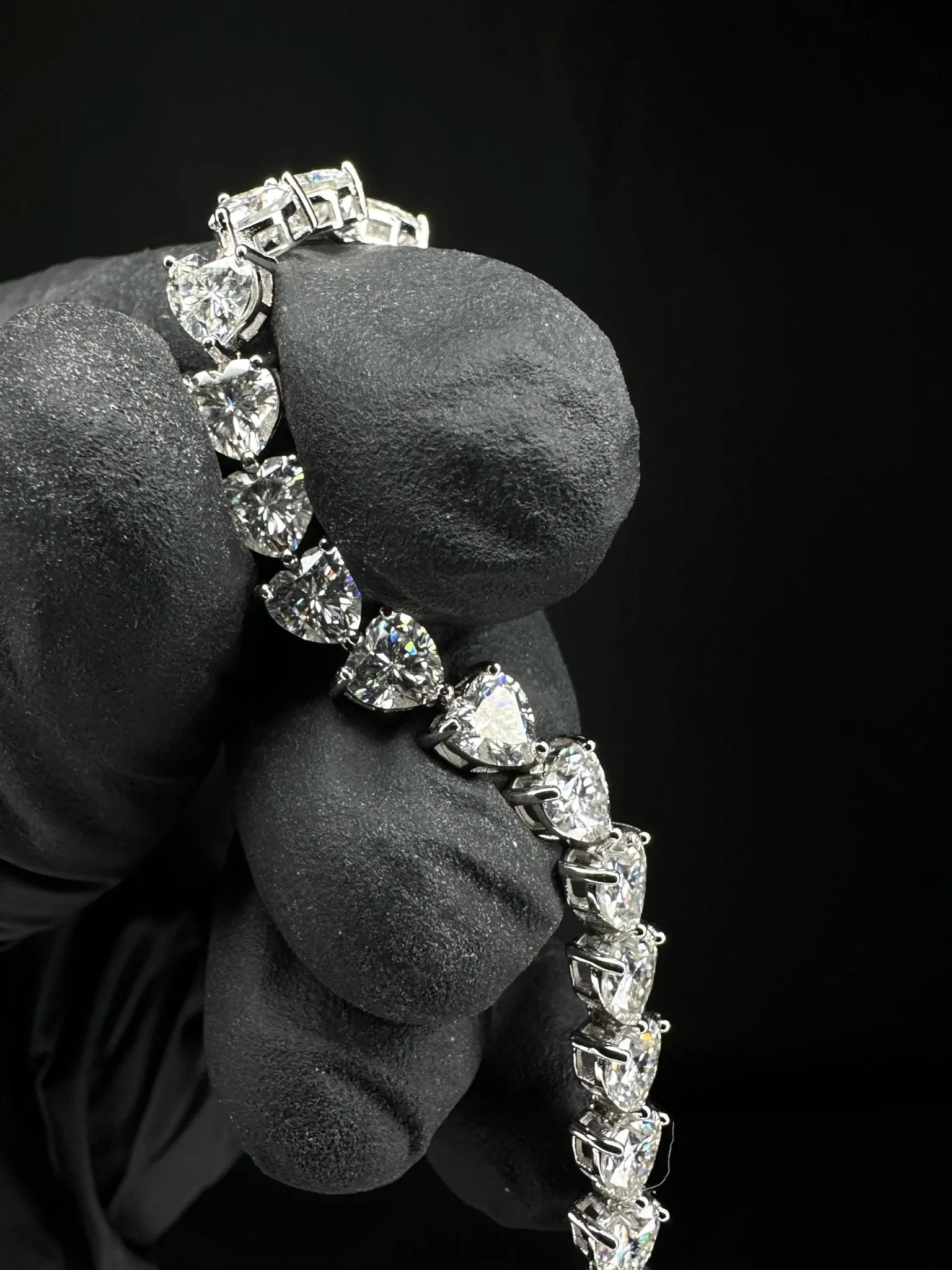 Heart Cut Moissanite Tennis Bracelet