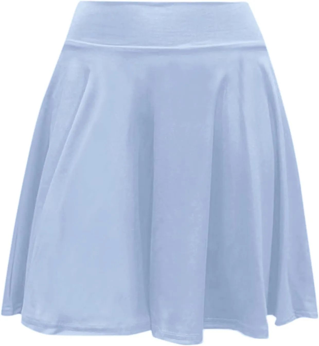 HGps8w Women's Basic A-Line Skirts Versatile Stretchy High Waisted Flared Casual Mini Skater Skirt with Under Shorts