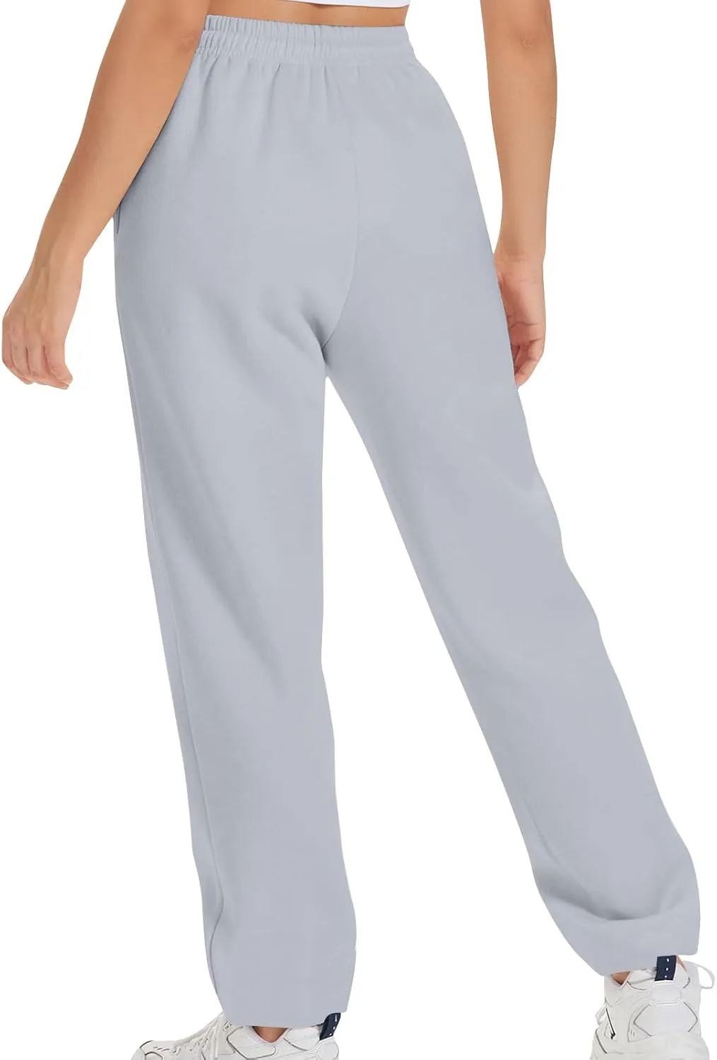 High Waist Straight Leg Sweatpants for Women Trendy Fall y2k Pant Trousers Fleece Athletic Joggers with Pockets