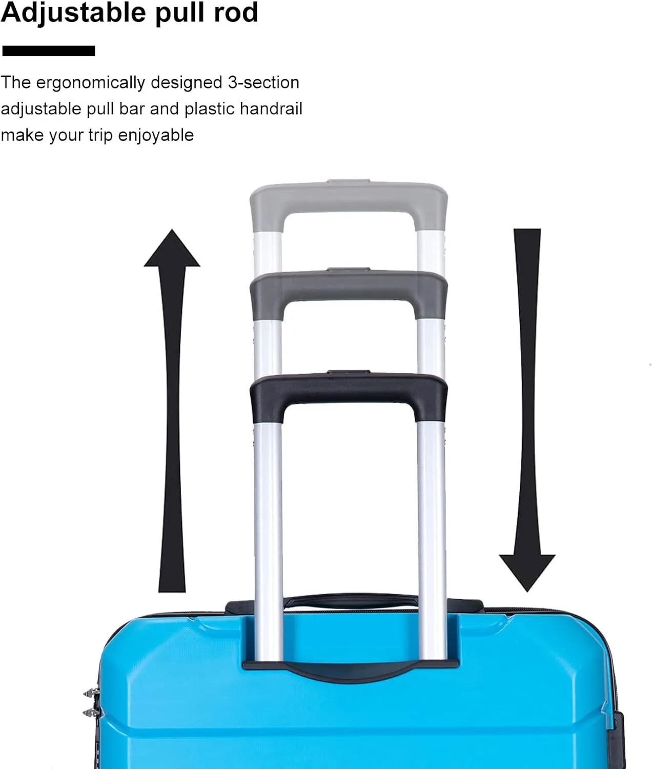 HomVent 3 Piece Luggage Set with Spinner Wheels Suitcase Set with TSA Lock Hard Shell Luggage Suitable for Women,Men,Travel 3 PCS 20 24 28 inch (Blue 2 M)