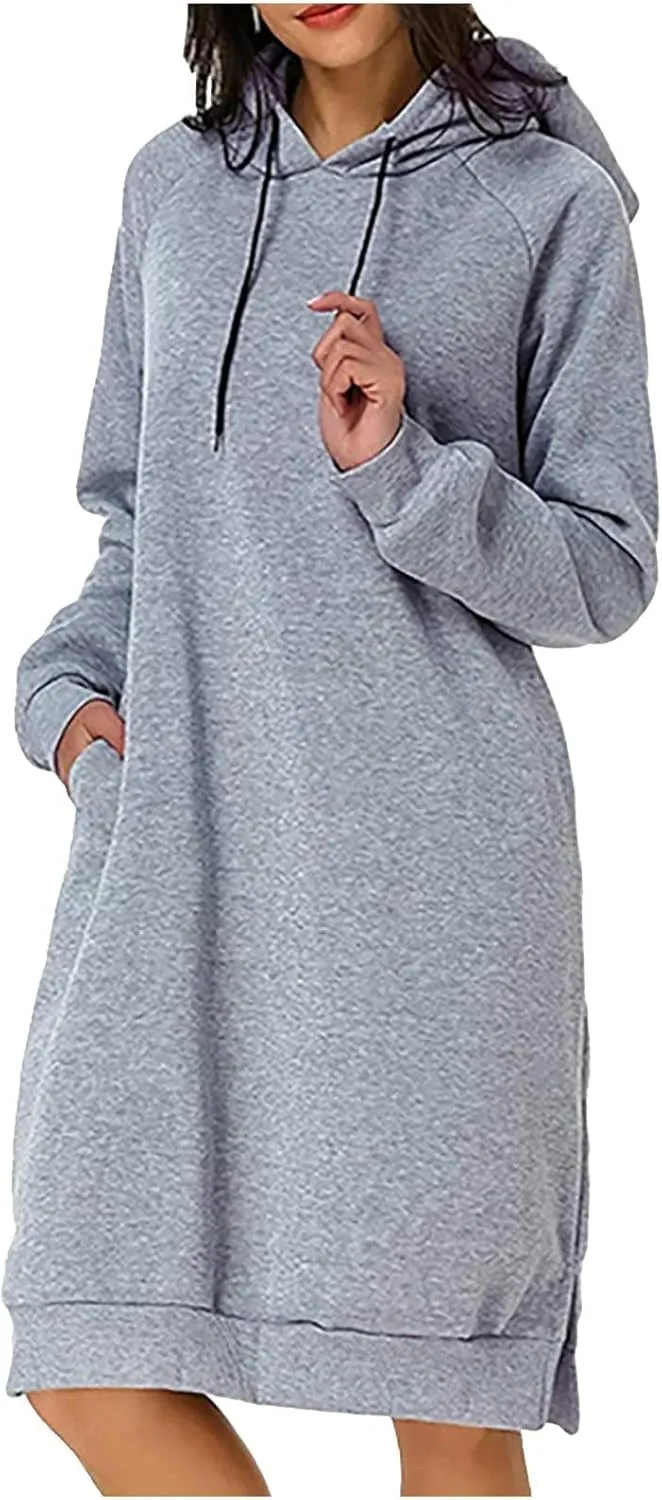 Hoodie Dress for Women Trendy 2025 Oversized Sweatshirt with Hood Spring Fashion Hooded Sweatshirts Dress