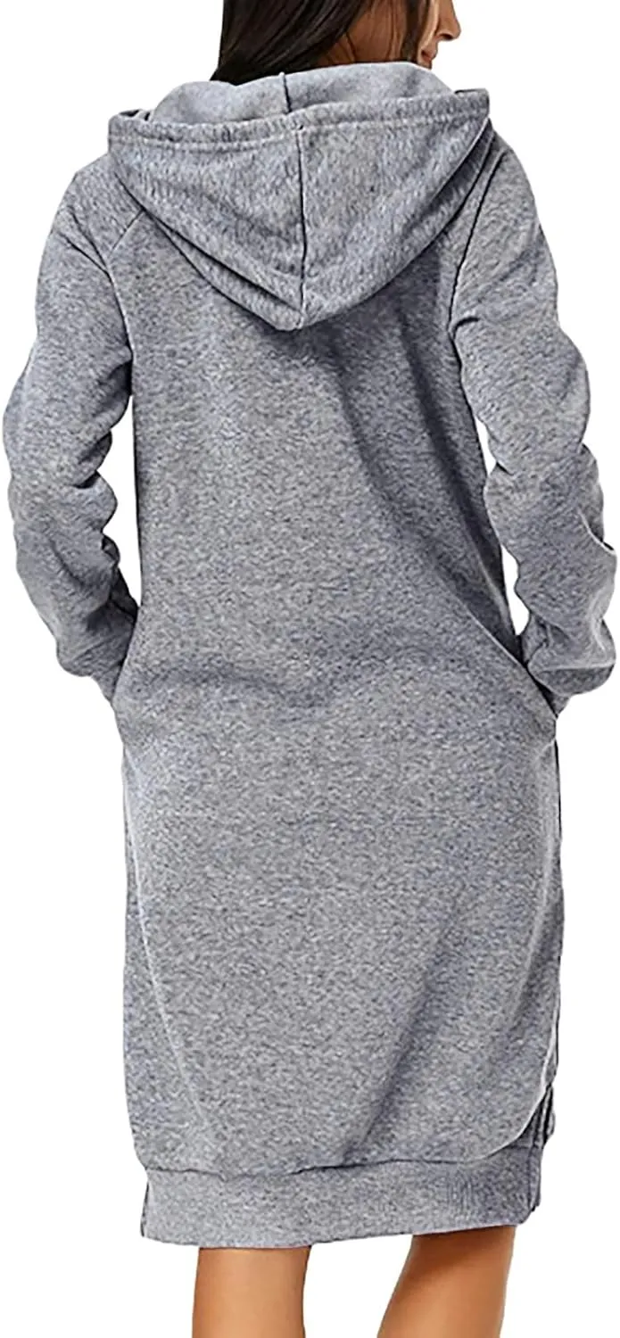 Hoodie Dress for Women Trendy 2025 Oversized Sweatshirt with Hood Spring Fashion Hooded Sweatshirts Dress