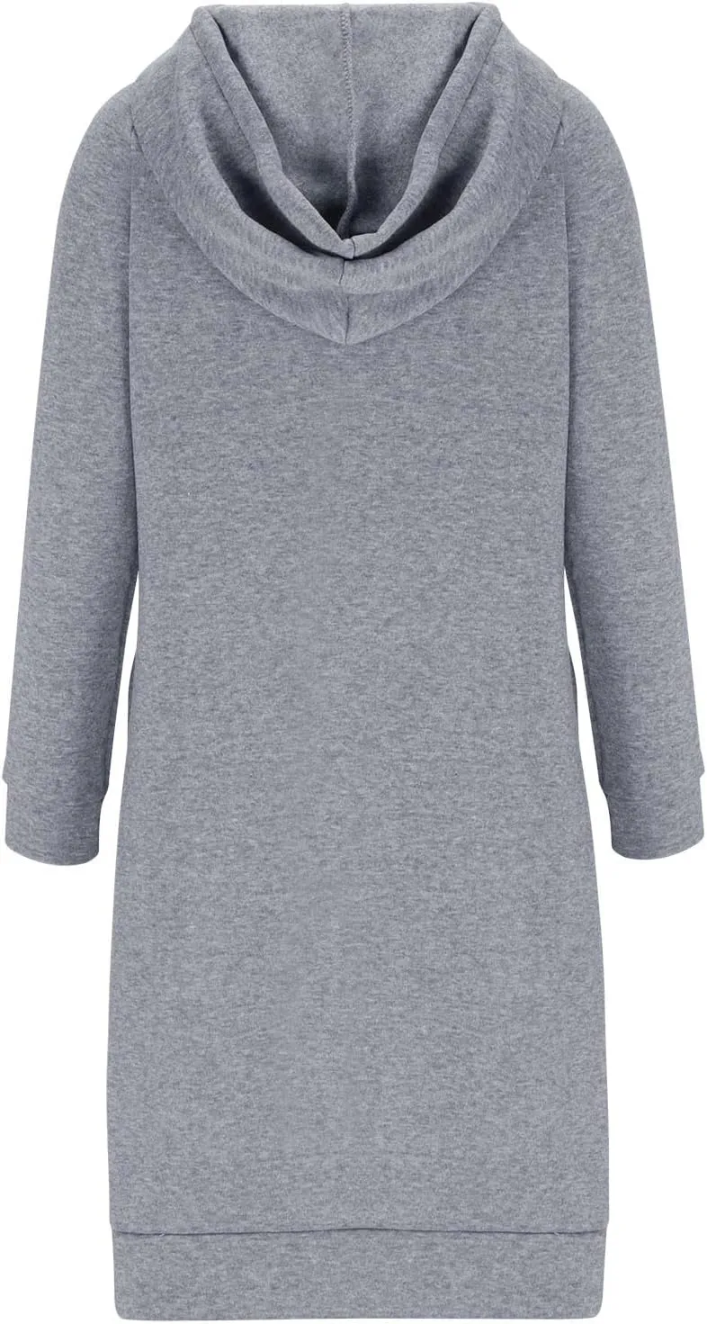 Hoodie Dress for Women Trendy 2025 Oversized Sweatshirt with Hood Spring Fashion Hooded Sweatshirts Dress