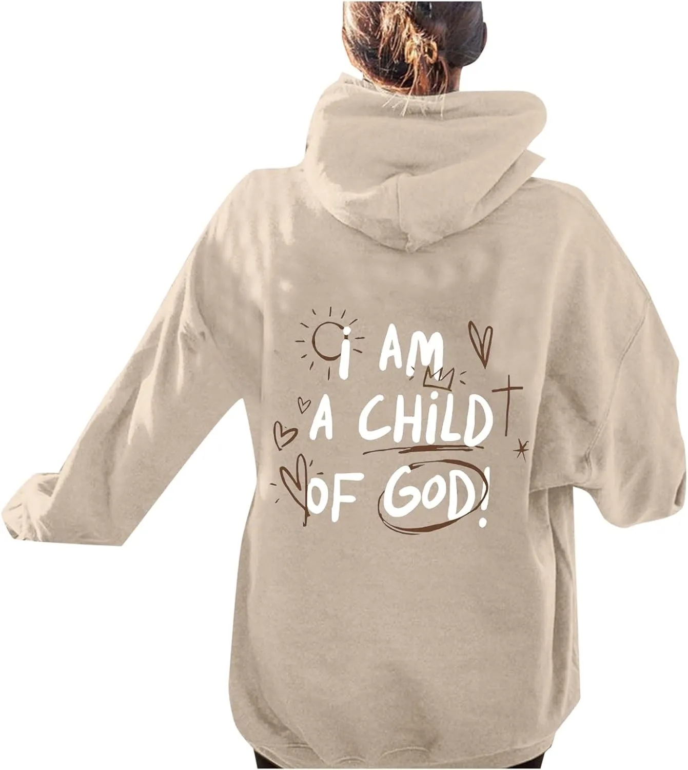 I Am A Child Of God Hoodie Long Sleeve Christian Hoodies Casual Comfortable Drawstring Fashion Pocket Sweatshirt