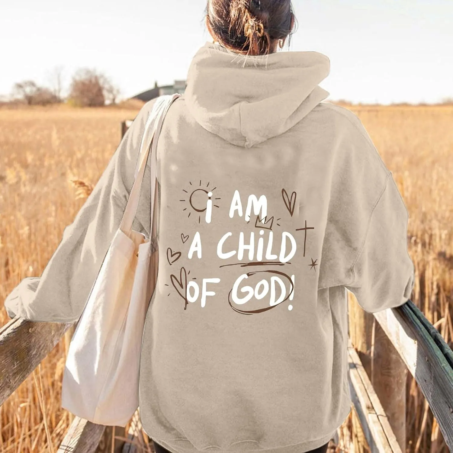 I Am A Child Of God Hoodie Long Sleeve Christian Hoodies Casual Comfortable Drawstring Fashion Pocket Sweatshirt