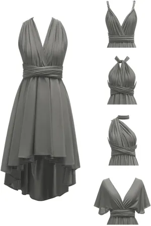 Infinity Dresses for Bridesmaid - High Low Multi-Way Dress - Ruffles Spandex Convertible Dresses - SDD167