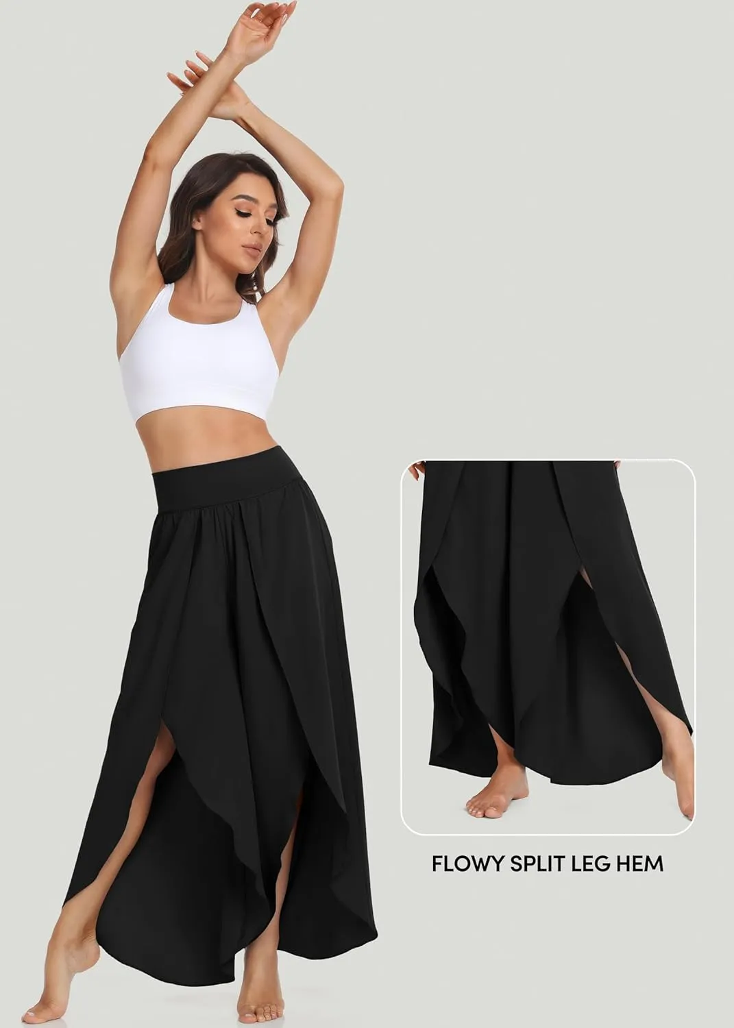 IUGA Flowy Pants for Women Wide Leg High Waisted Palazzo Boho Beach Harem Pants for Casual Dance Summer