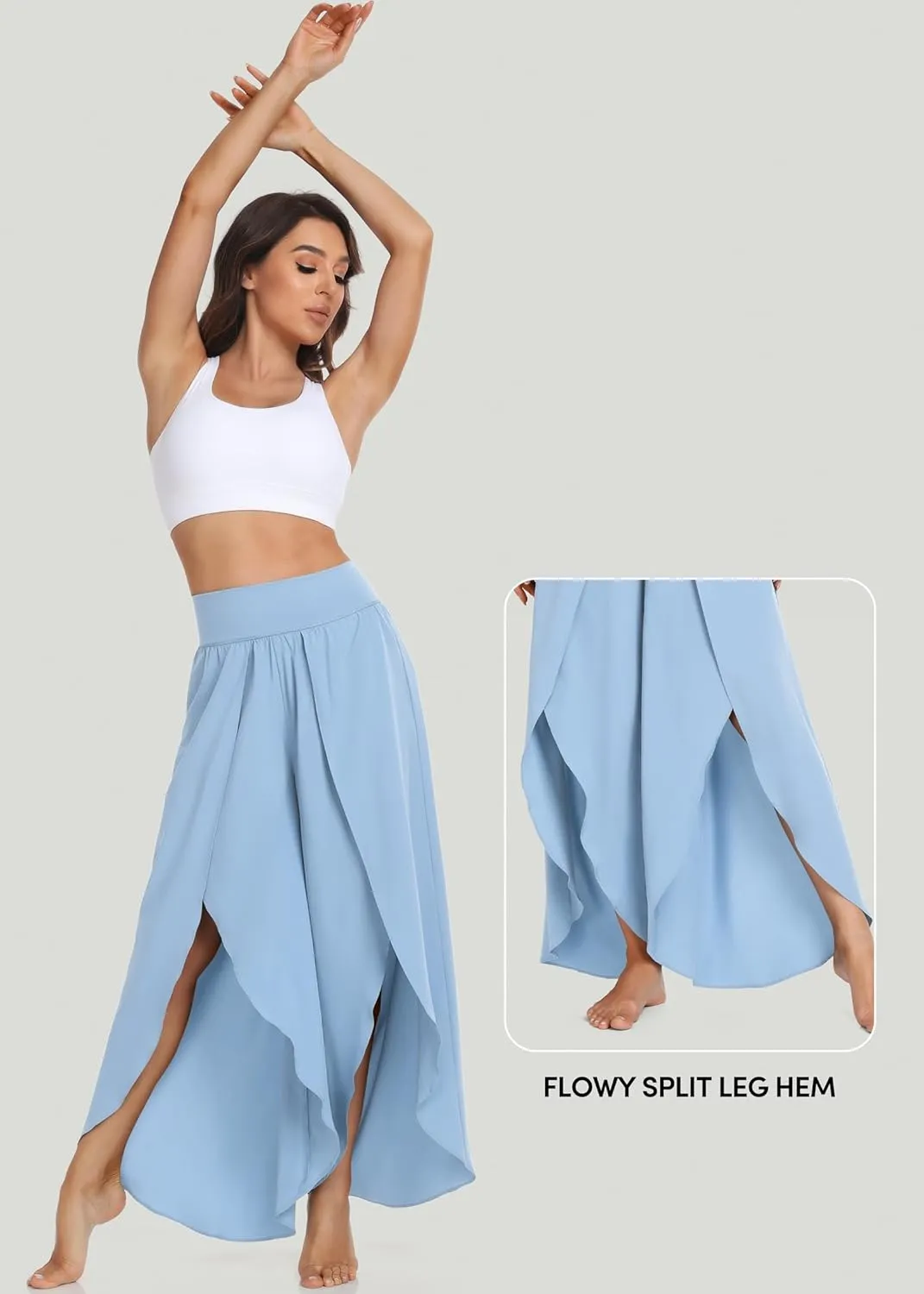 IUGA Flowy Pants for Women Wide Leg High Waisted Palazzo Boho Beach Harem Pants for Casual Dance Summer